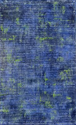 Accalmie, 2018, 146x89 cm, acrylic on canvas<br />Série les mots cachés