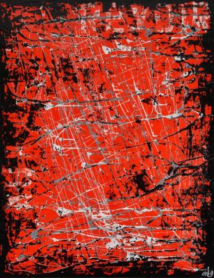 Au revoir, 2015, 116x89 cm, acrylic on canvas<br />Série les mots cachés